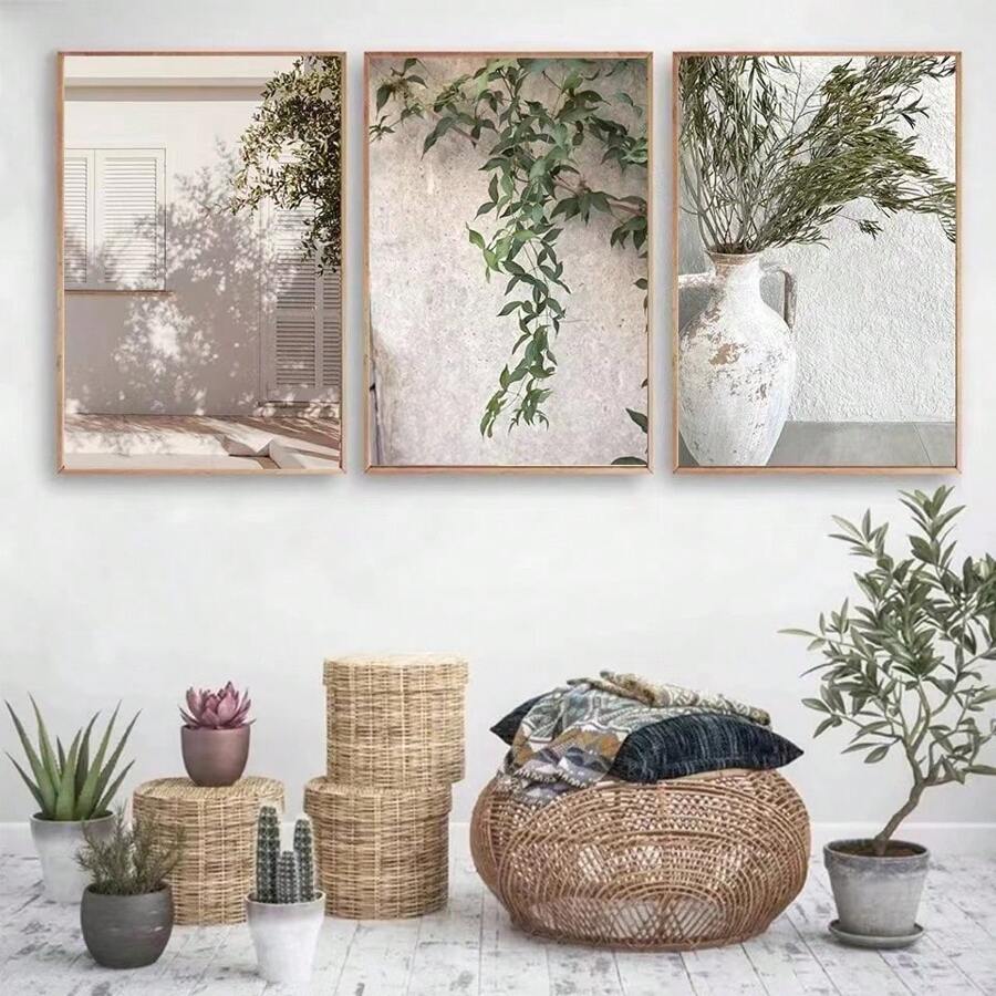 Ensemble De 3 Impressions De Photographie Artistique De Style Bohémien Pour La Décoration Murale Du Salon, Design Intérieur De La Maison