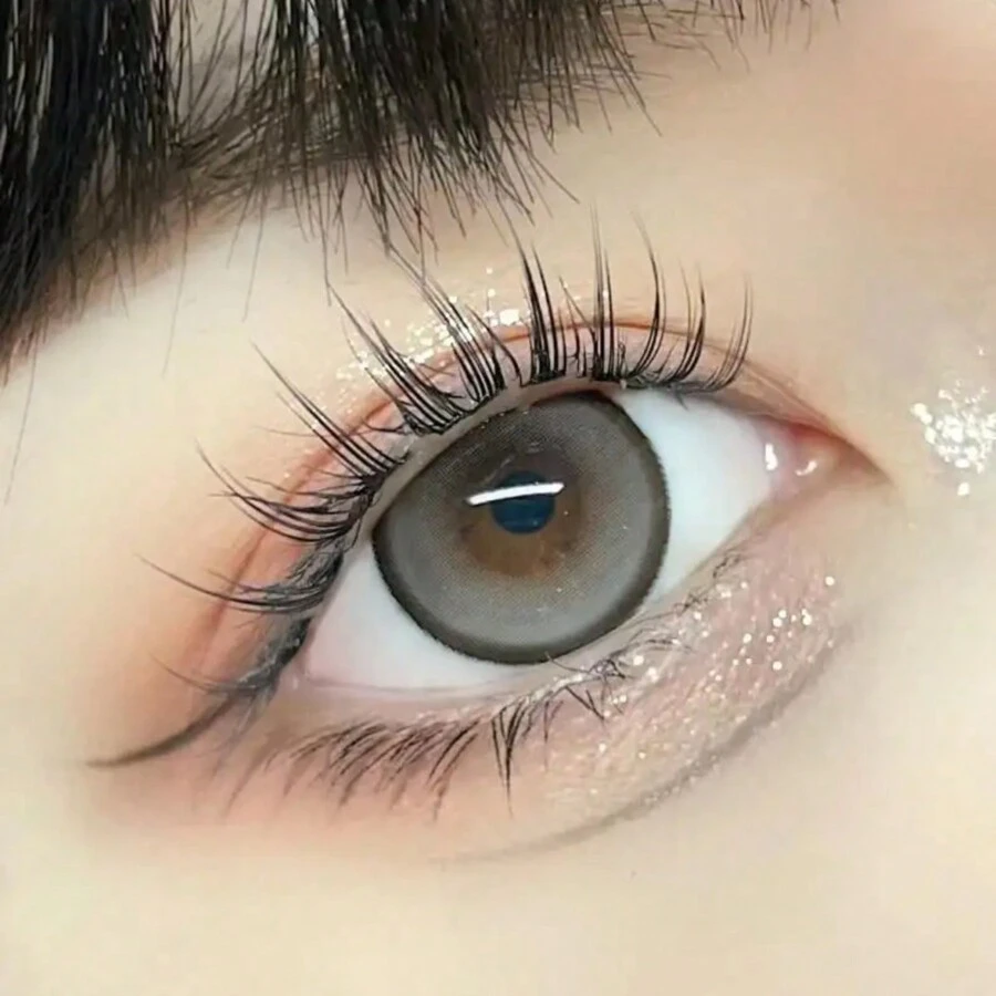 Coffee Gray Colored Contact Lenses, Unisex, Diameter 14.5mm, Fashion Cosmetic Makeup