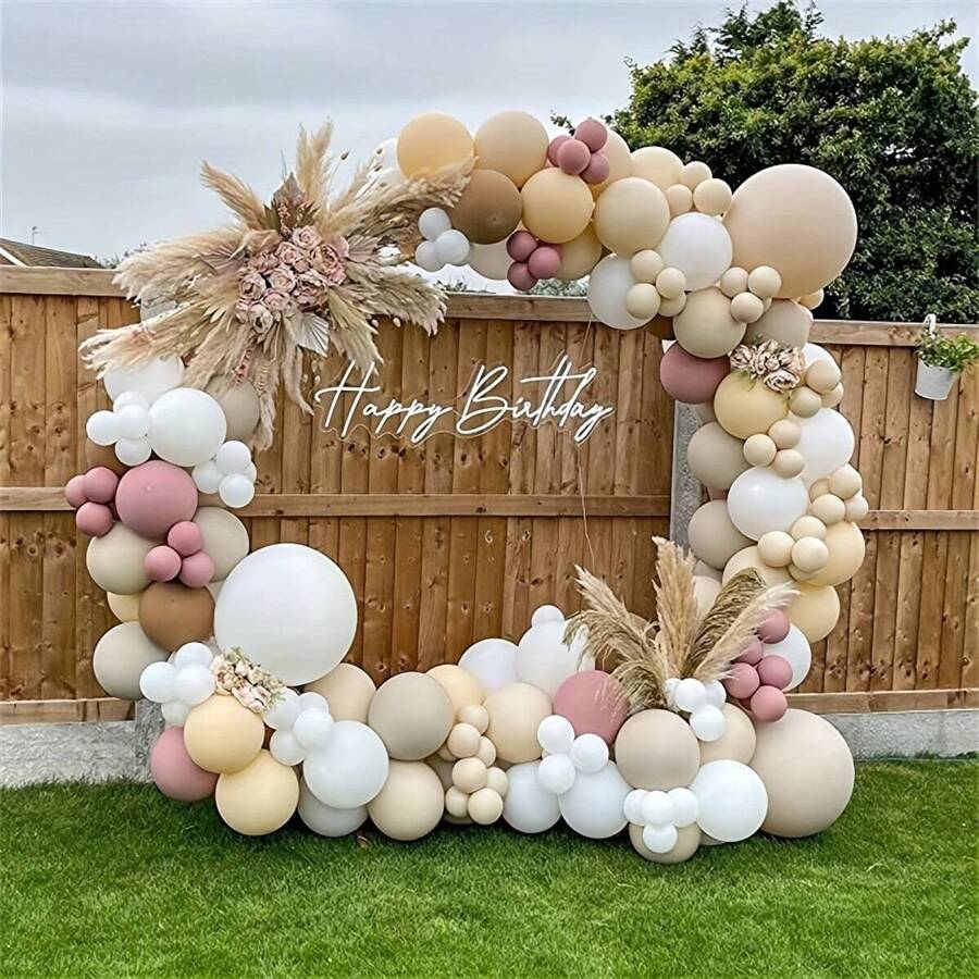 150 piezas de globos de látex de 5/10/12 pulgadas en colores piel, blanco y rosa para decorar arcos, guirnaldas florales en fiestas de cumpleaños, bodas o eventos, Navidad