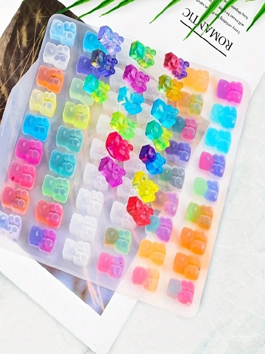 1pc Diy Bear Shaped Silicone Mold For Resin & Soft Material, Epoxy Resin Mold, For Pendant, Jewelry Making Tool, No Water Leakage