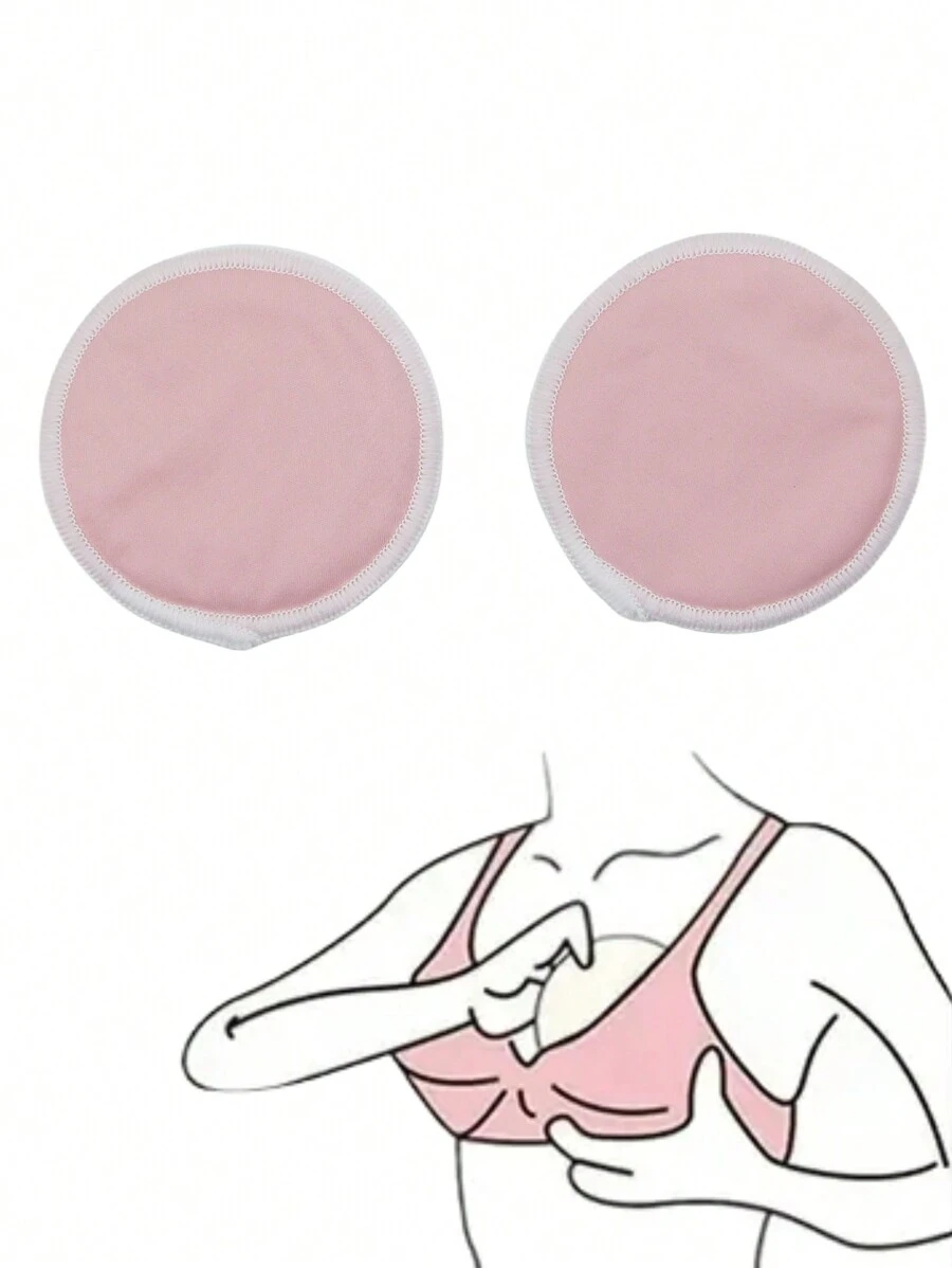 2 pcs Reusable Breastfeeding Pads,Recyled Cloth Washable Absorbent Reusbale Bamboo Nursing Pads