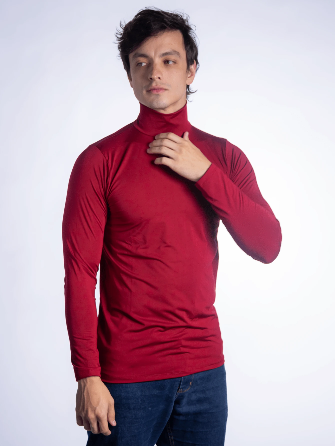 Camisa Camiseta Gola Alta Unissex Tecido Gelado Segunda Pele Várias Cores