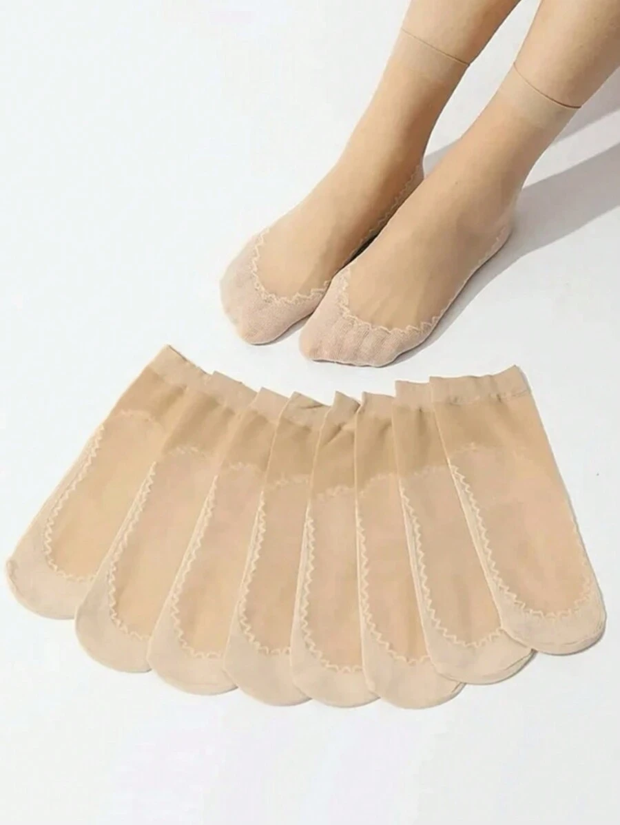 Lot De 5 Paires De Chaussettes Femme Respirantes Et Antidérapantes Pour La Vie Quotidienne