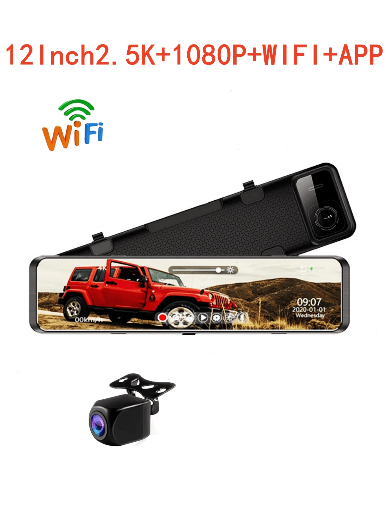 Hd Car Dash Cam, 2.5k Front Camera + 1080p Rear Camera, Wifi App Supported, Suitable For Any Vehicle, 170 Degree Wide Angle, Maximum Support 128gb