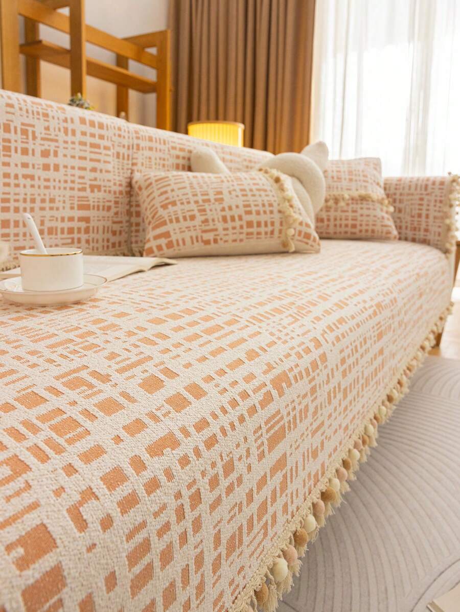 1pc Chenille Simple Sofa Cushion Four Seasons, General Non-Slip, Protector For Pets, Sofa Cover, Modern Living Room, Sofa Towel