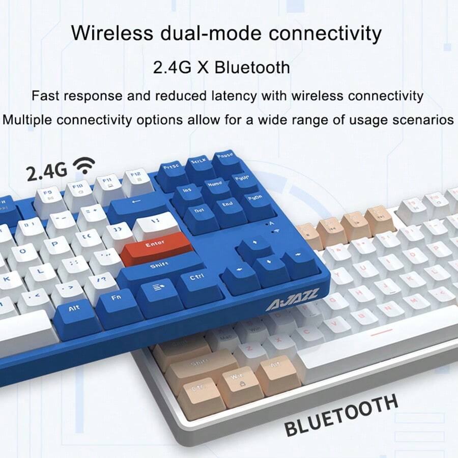 Ajazz Ajazz Ak Sunset Wireless G Dual Mode Hot Swappable Blue And Red Axis Diy Magnetic