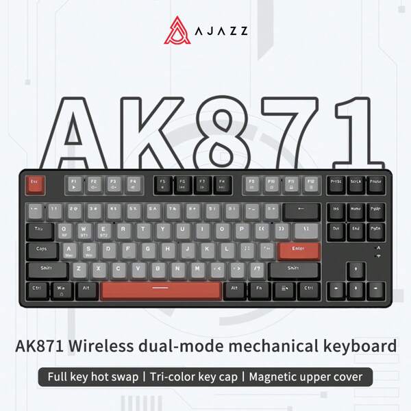 Ajazz AK Sunset Wireless G Dual Mode Hot Swappable Blue And Red Axis DIY Magnetic Upper