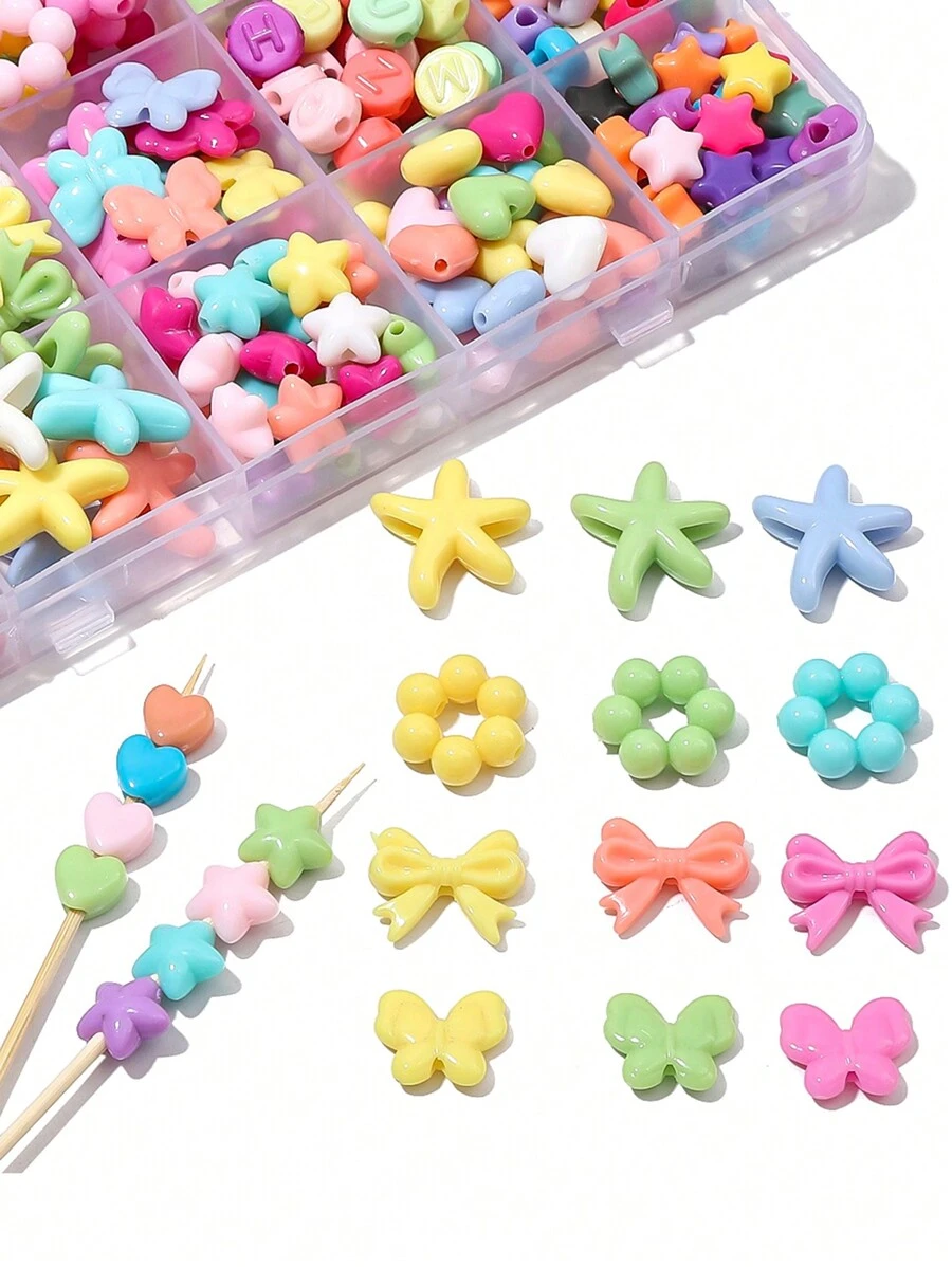 Estrela, Borboleta, Letra, Coração, Laço - Miçangas De Acrílico Solto Com Vários Cores Para Fazer Pulseiras Diy