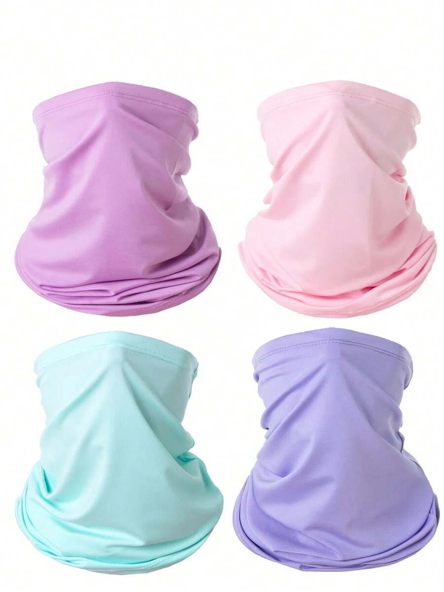 Sun Protective Anti UV 4pcs/Pack 17.8*9.6 Inches Moisture-Wicking, Breathable, Anti-Sand, Dust-Proof, Sun-Proof Sports Headband, Neck Gaiter, Mask, Scarf, Perfect For Men And Women Outdoor Activities Such As Riding, Skiing, Hiking, Climbing, Fishing, Etc. Ski Mask,Suitable For Cycling,Riding Motorcycle And Skiing