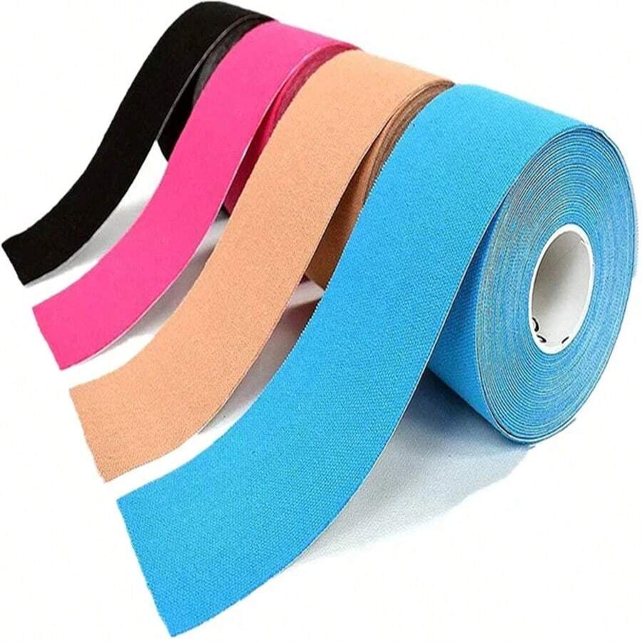1 Roll 2.5cm/3.8cm/5cm*5m Self-adhesive Bandage, Blue Sports Elastic Cloth Tape, Knee Support Brace For Workouts, Elastic Tape