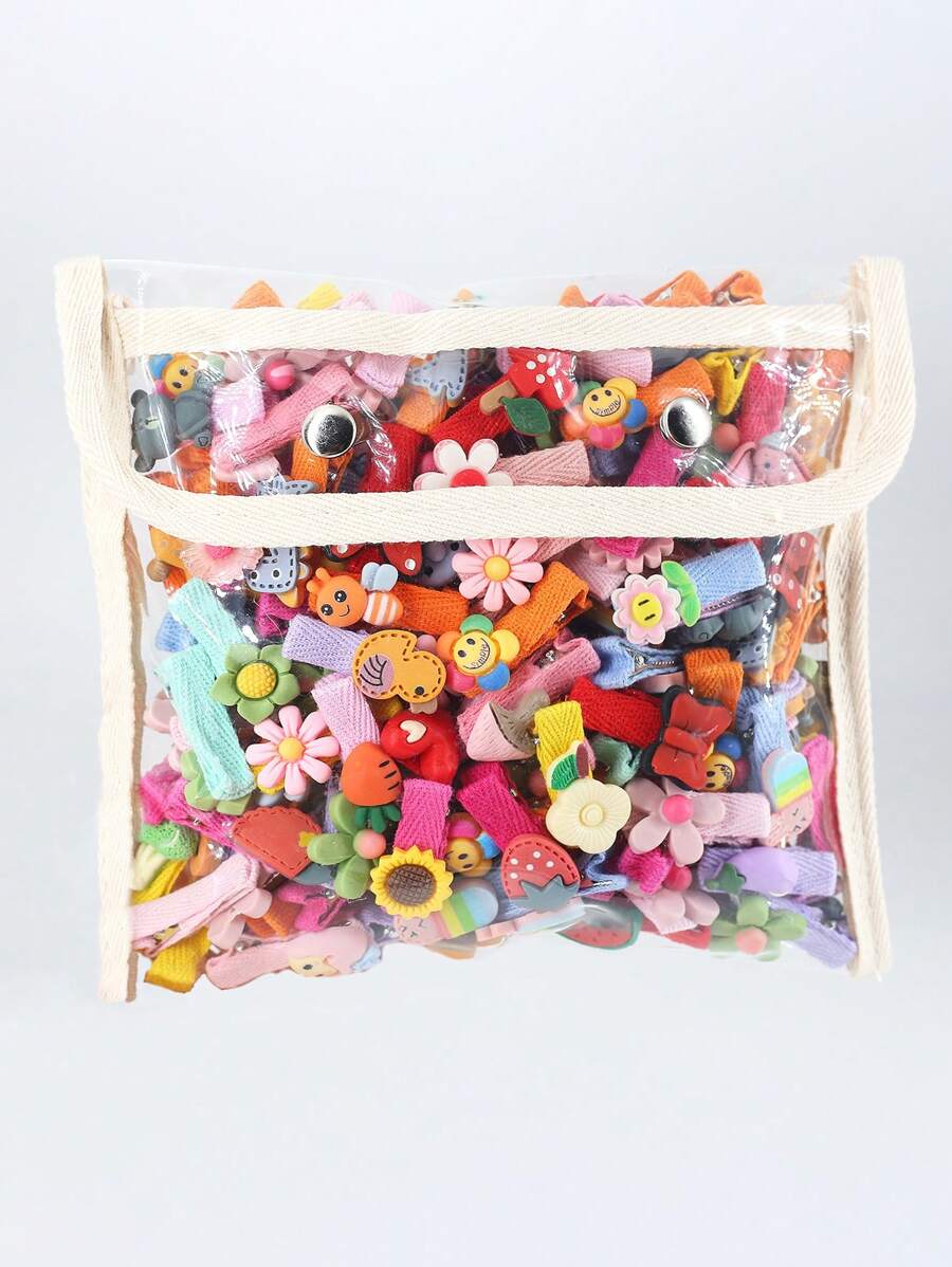 40 Unids/set Pinzas Para El Cabello Con Temática De Frutas Y Animales De Flores De Dibujos Animados Al Azar Para Niñas, Accesorios Para El Cabello De Bebé
