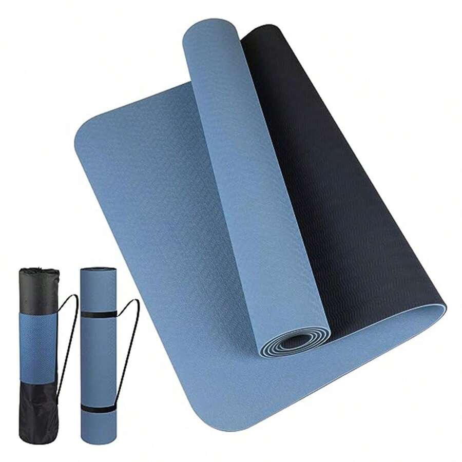 3 Unids/set Estera De Yoga De Tpe Engrosada Y Ensanchada, Estera De Fitness Antideslizante Y Con Reducción De Ruido Y Estera De Cuerda Para Saltar