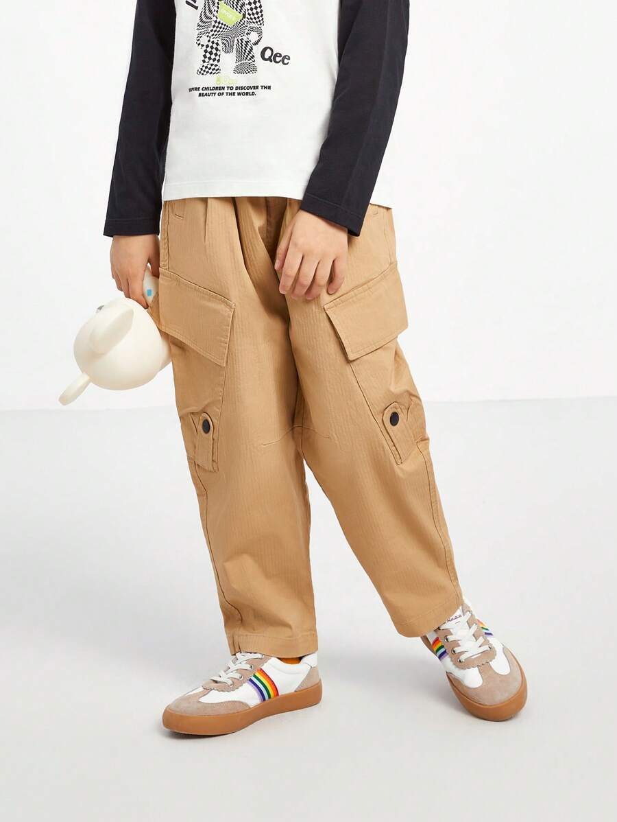 Annil Pantalones sueltos de color caqui para niños, suaves y cómodos con para la primavera y el otoño