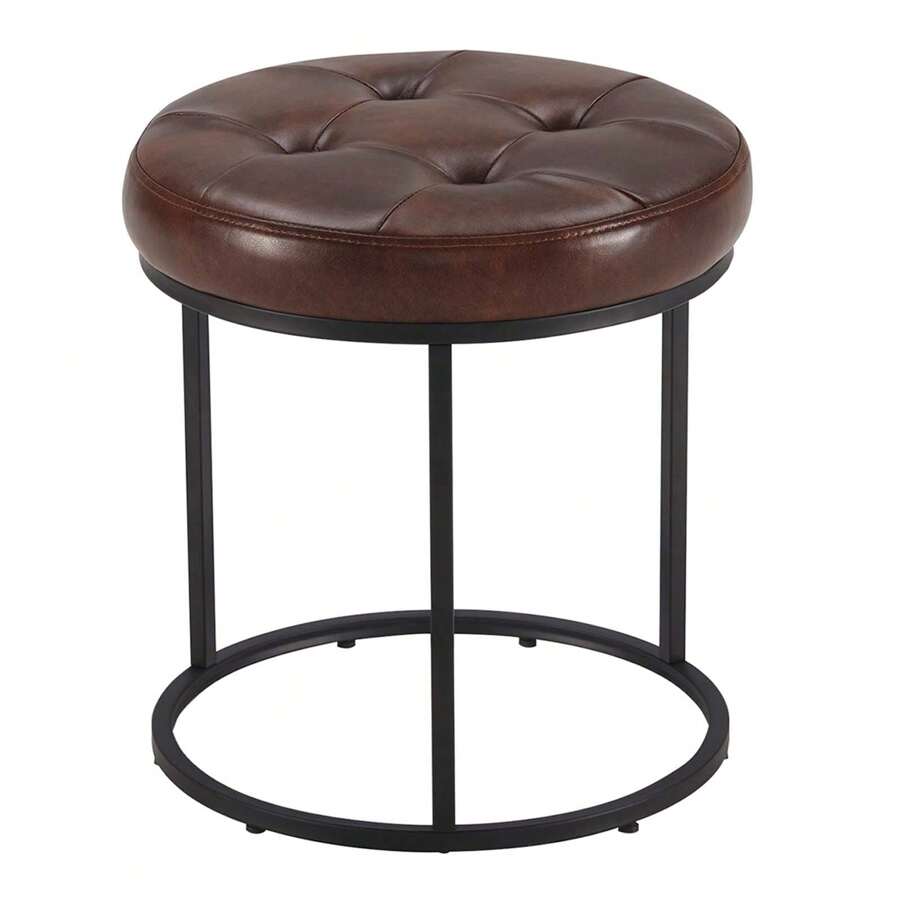 Duhome Round Open Base Faux Leather Vanity Stool For Living Room Bedroom