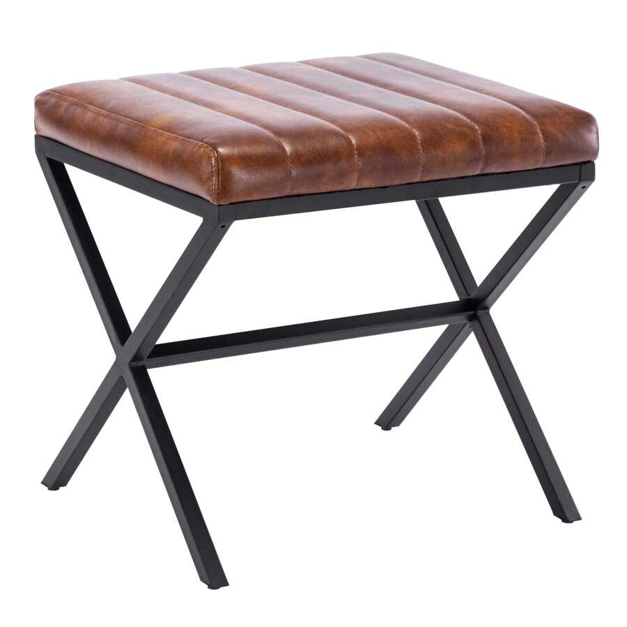 Duhome Channel-Tufted Faux Leather X Bench Dressing Room, Living Room, Bathroom