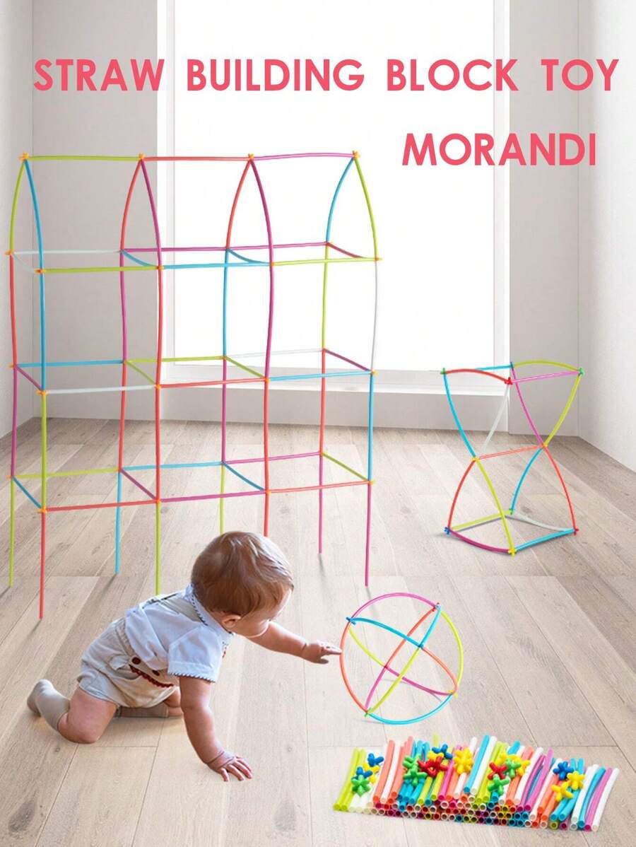1 Set bunte Morandi-Stil Strohblöcke, 120 Stücke/240 Stücke/360 Stücke/480 Stücke, pädagogische Zauberhafte Bauklötze für Kinder, Kindergarten DIY Bauspielzeug für Jungen und Mädchen, 3-12 Jahre, Raumdekorationen Wintergeschenke, Bob der Baumeister, Spielzeug für 6-Jährige, Brückenspielzeug