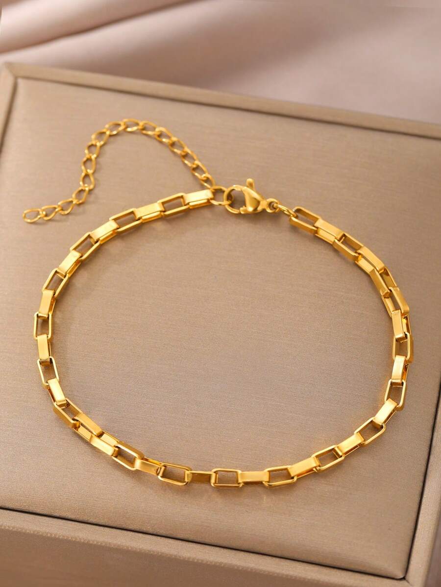 Pulsera De Pareja Con Estilo Gótico Chapada En Oro De 18k De Acero Inoxidable Para Mujeres, Regalo De Aniversario