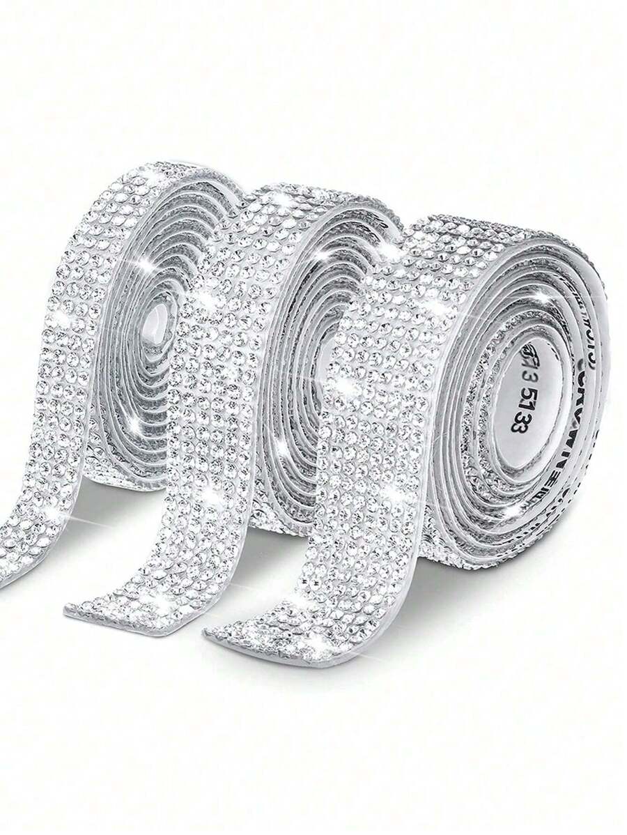 1 Pièce Ruban En Cristal Auto-adhésif Tape Diy Autocollant À Paillettes En Strass Décoration De Noël, Accessoires De Festival, Fournitures De Fête, Convient Pour L'art Et L'artisanat, Fête De Mariage, Décoration, Décoration De La Maison