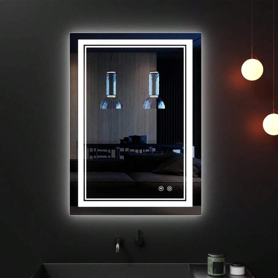 LED Mirror for Bathroom, 36 x 24 Inch Bathroom Vanity Mirror with Lights, Anti-Fog Wall Mounted Lighted Mirror Dimmable Brightness Front Light Makeup Mirror, IP54 (Vertical or Horizontal)