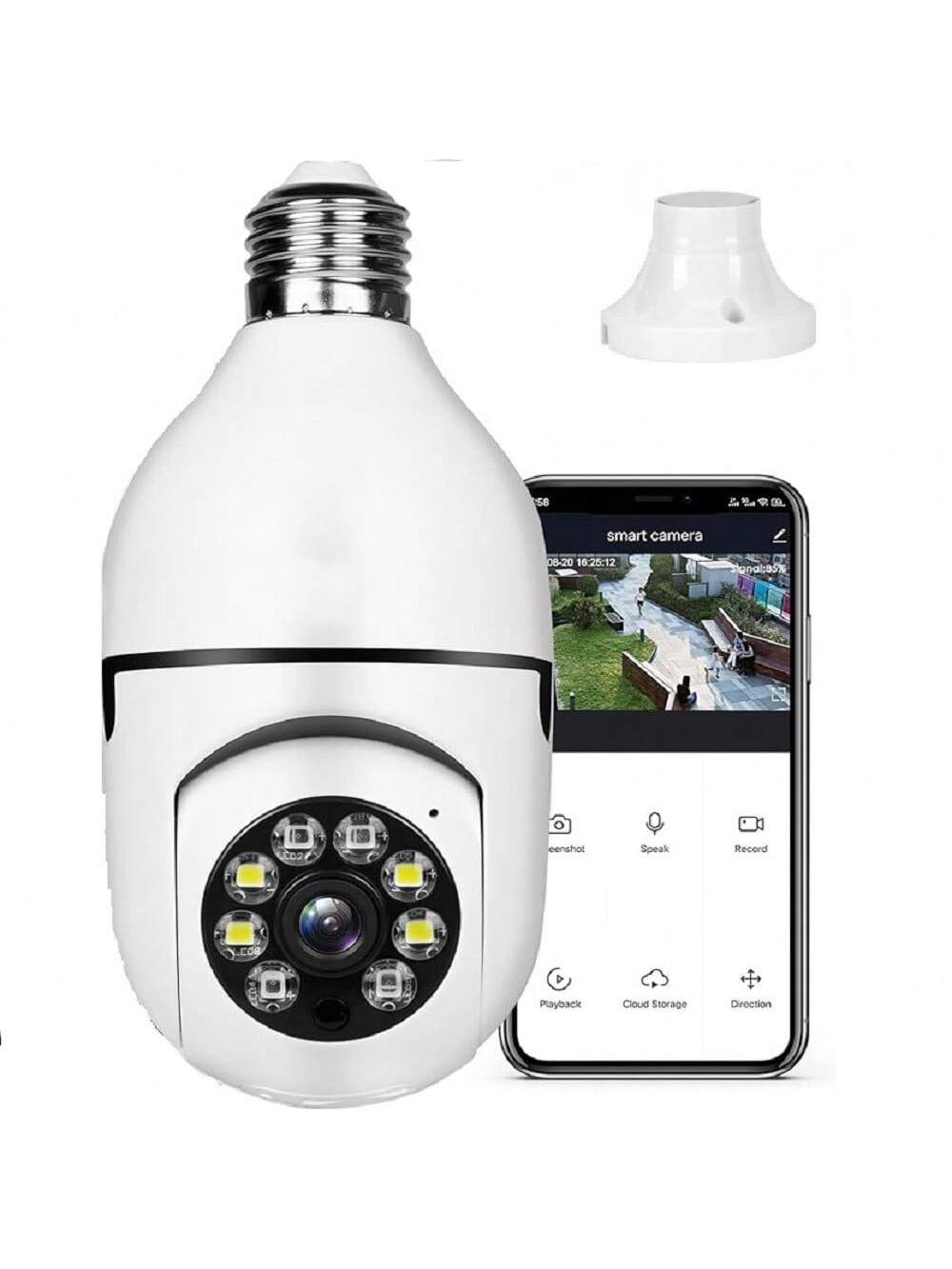 1080p Bulbshaped Wireless Wifi Security Camera With E27 Socket