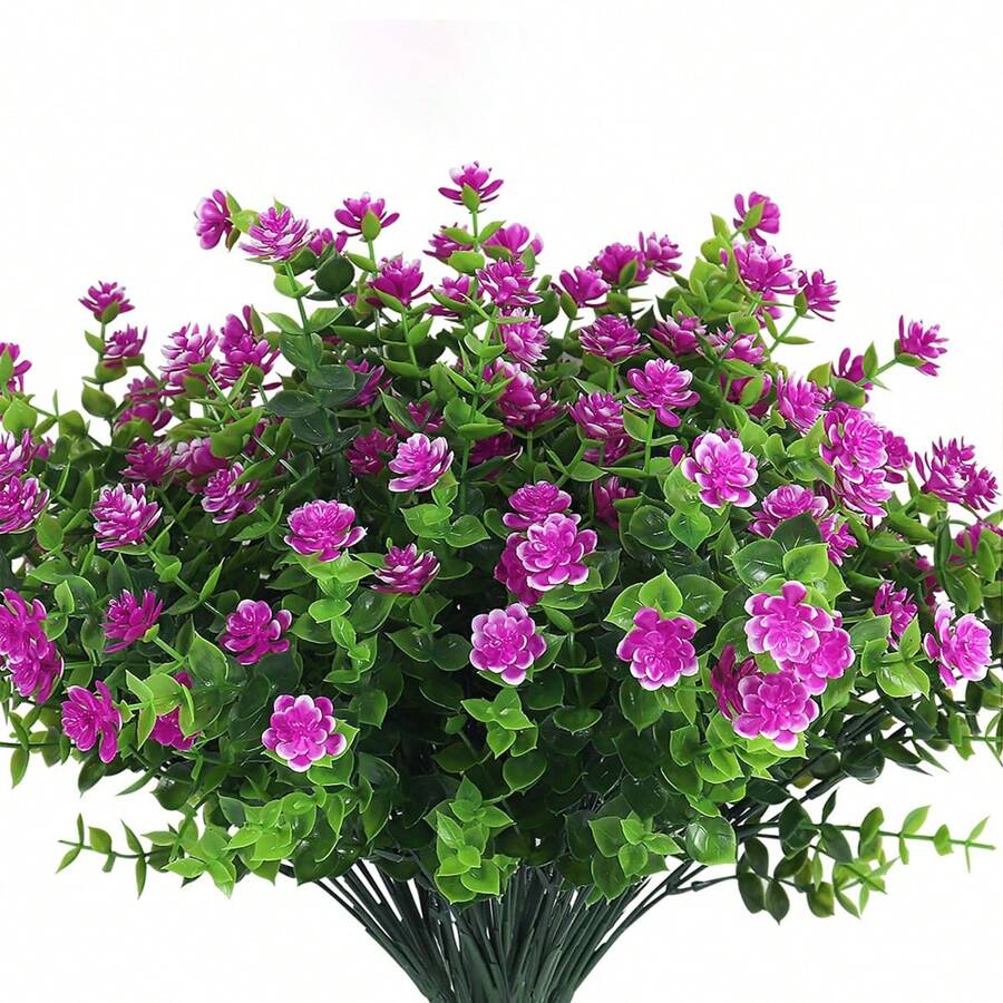 1/3/5pcs Golden Fake Flowers, Eucalyptus Leaves, DIY Fake Plants, Wedding Center Decorations, Flower Decorations, Home Decoration For Flower Arrangement, Table Centerpieces, And Party New Year Decoration Flowers