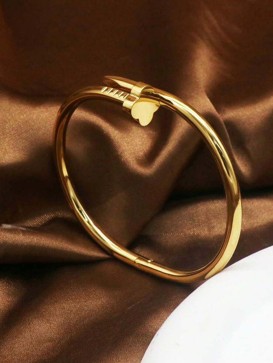 1 Stück klassisches Nagelarmband und Klee Armreif, modischer Schmuck Armband Nagel für Damen und Herren Accessoires, Valentinstag