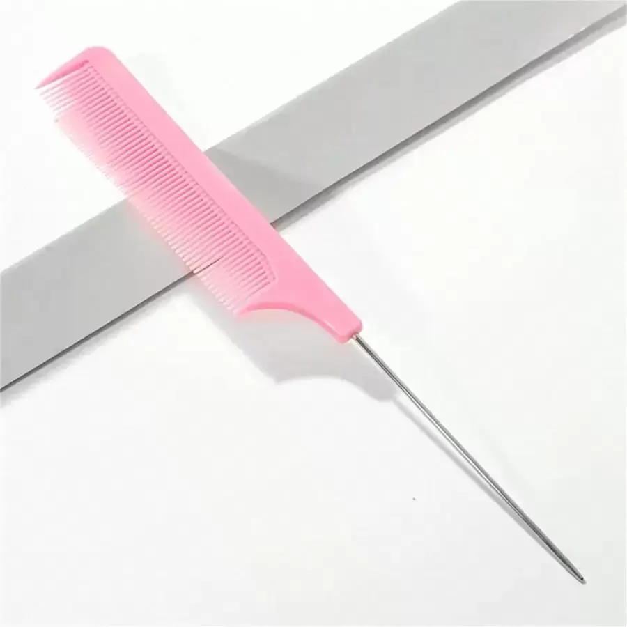Professional Pointed Tail Hair Comb Anti-Static Hair Dye Brush Barber Steel Needle Comb Salon Hairdresser Barber Accessories,Hair Tools,Hair Products And Accessories For Barber Salon Beauty Travel Essentials