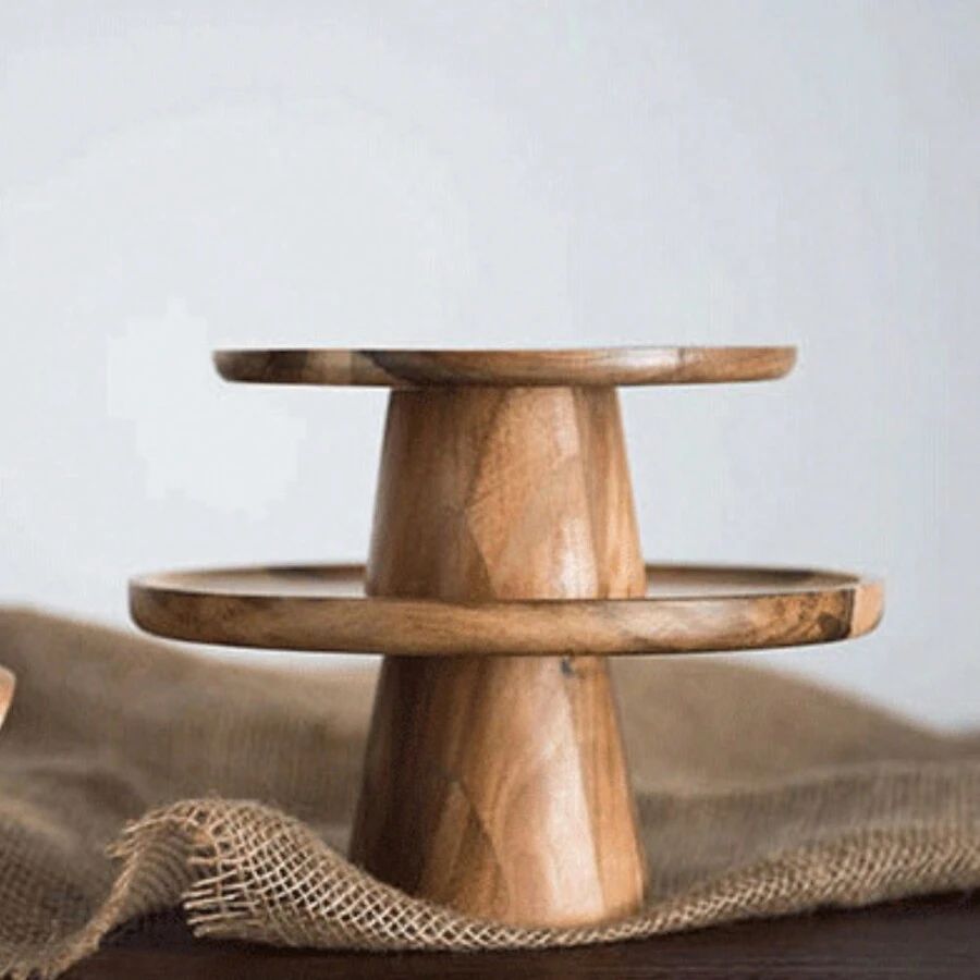 Acacia Wood Original Color Solid Wood Base Cake St,Kitchen,Christmas Gift