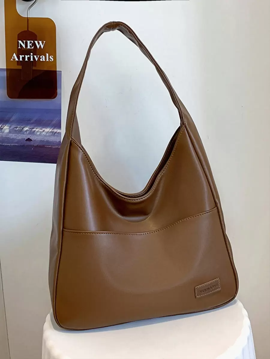 Fashionable Women's Vintage Soft Pu Leather Commuter Tote Bag, Suitable For College Students To Carry To Class, Retro Inspired Bag