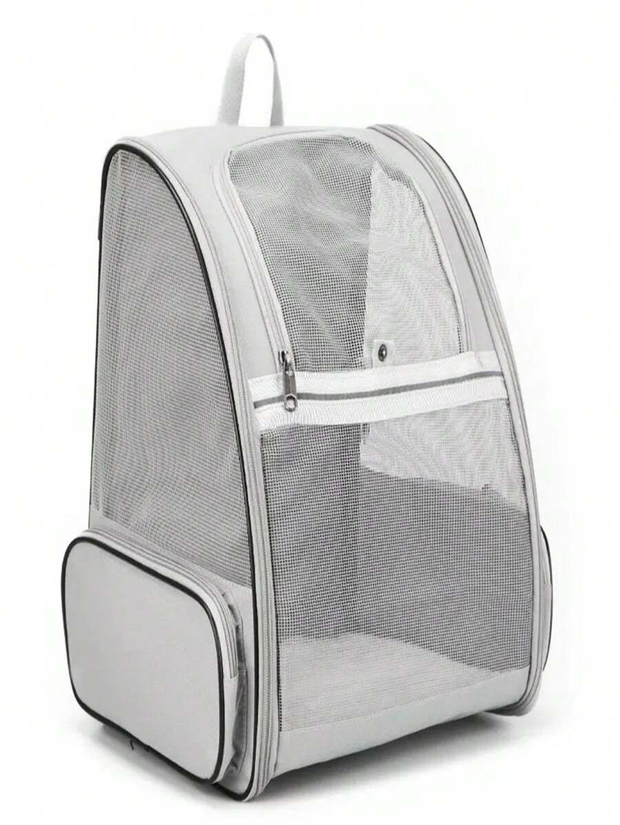 1pc New Cat & Dog Backpack, Portable Breathable Mesh Double Shoulder Pet Carrier Bag, Foldable Storage, Large Capacity