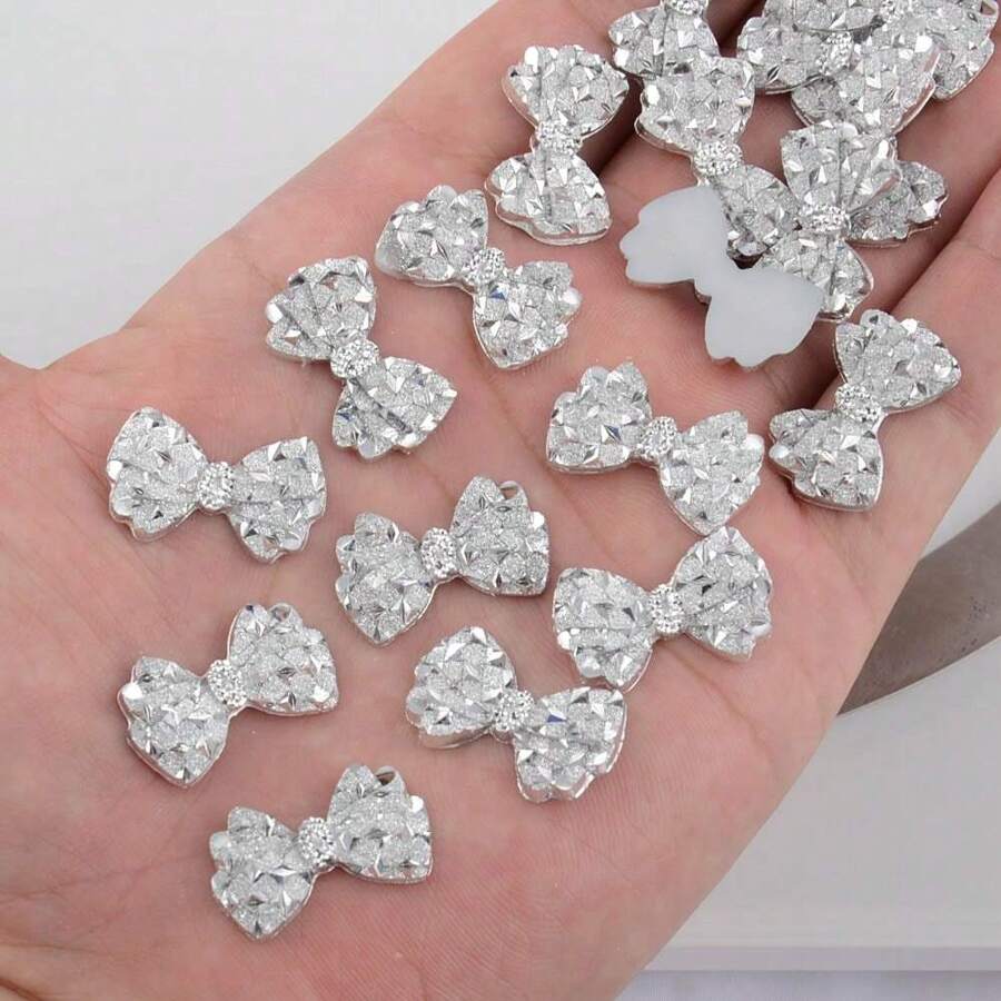 20 Stücke 1,4x2,3cm Flache Kunstharz Schleife Für Ohrring Zubehör Schmuck Herstellung Geschenkverpackung Kopfbedeckungen Kleidungsaccessoires Kleidungsdekoration