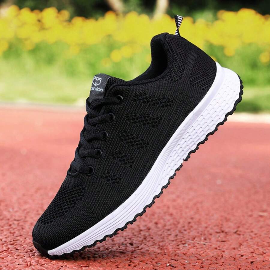 Zapatillas informales transpirables con malla y suela suave para mujer talla grande, calzado deportivo para correr, al por mayor para primavera/otoño