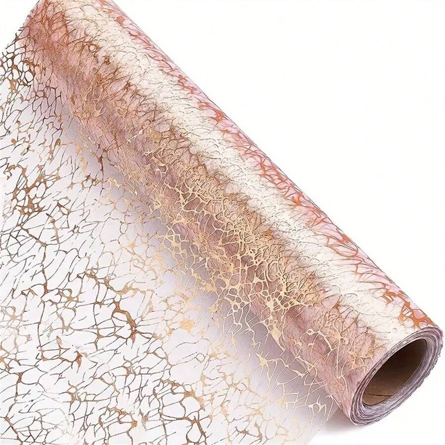 1 Roll Rose Gold Table Runner, Metallic Shiny Glossy 11 X 108 Inches Reusable Sparkly Surface Decoration For Parties, Christmas, Valentines, Birthday