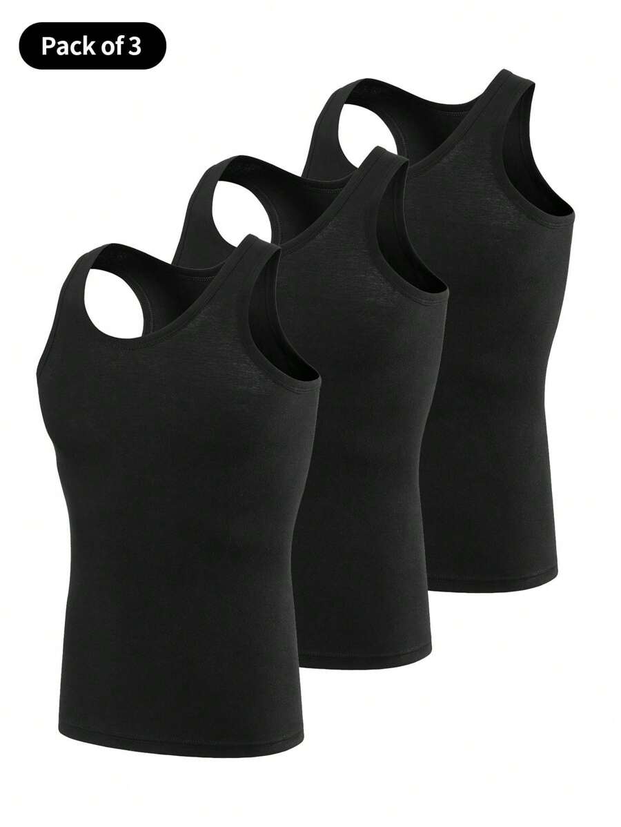 3 st./set In de mode Heren Zonder mouwen Fitness Basislaag Tank tops