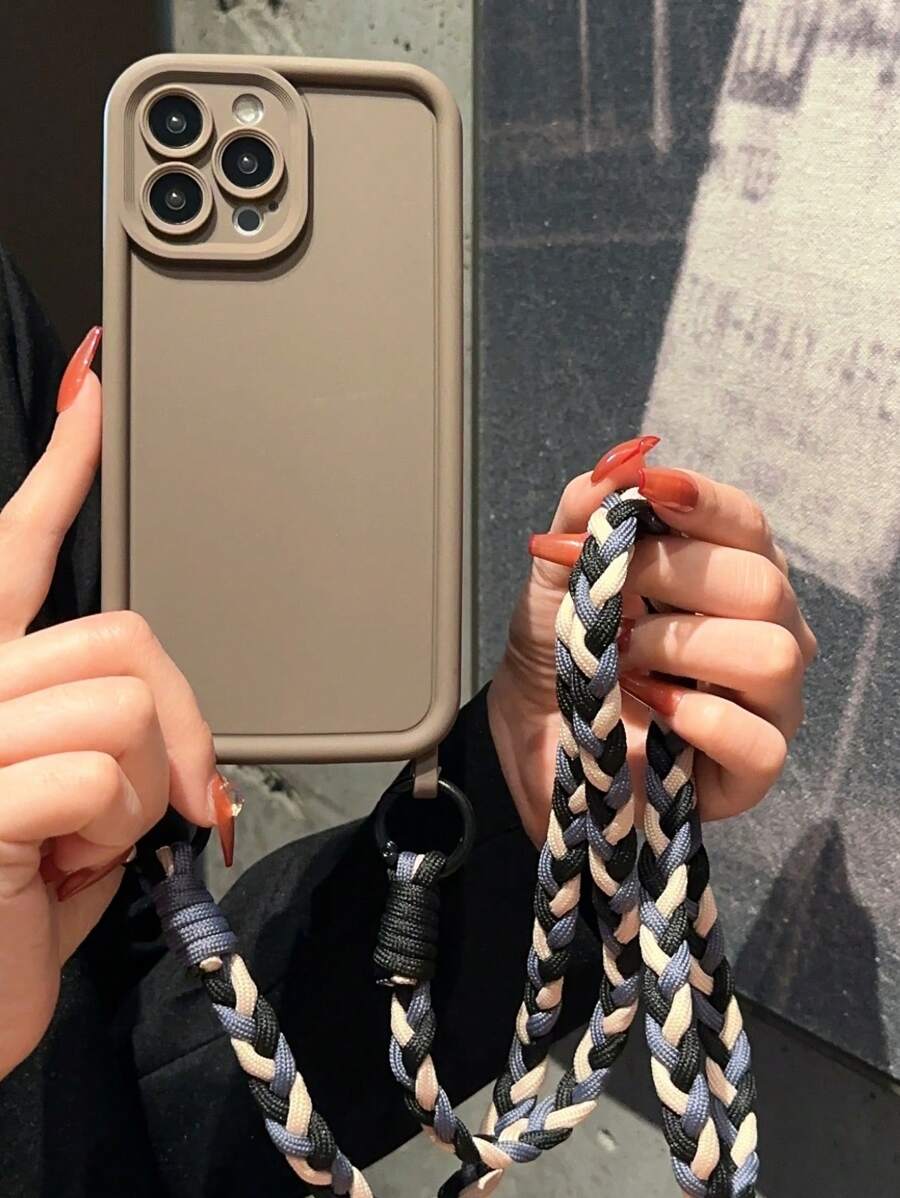 1 Stück Handyhülle mit integriertem Aufhängeloch, handgeknotetes Seil, Rundumschutz, kompatibel mit iPhone 15/15 Pro/15 Pro Max/15 Plus/11/12/13/14/Xs/Xr/11 Pro/11 Pro Max/12 Pro/12 Pro Max/13 Pro/13 Pro Max/14 Pro/14 Pro Max/14 Plus/7 Plus/8 Plus/8/Se2