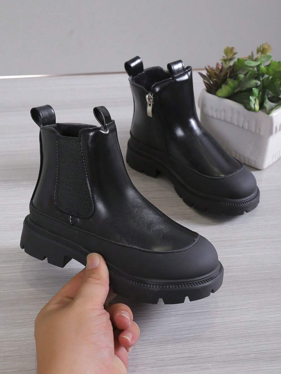 Vielseitige Plüschwärme, Modische, Bequeme, Flache Lederstiefel