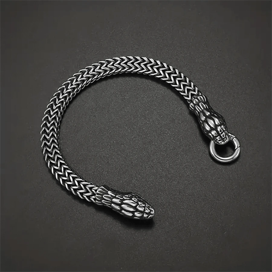 Pulsera De Cadena Con Cabeza De Serpiente De Acero Inoxidable Para Hombre, Estilo Punk, Regalo Diario De Joyas Temáticas De Motocicleta