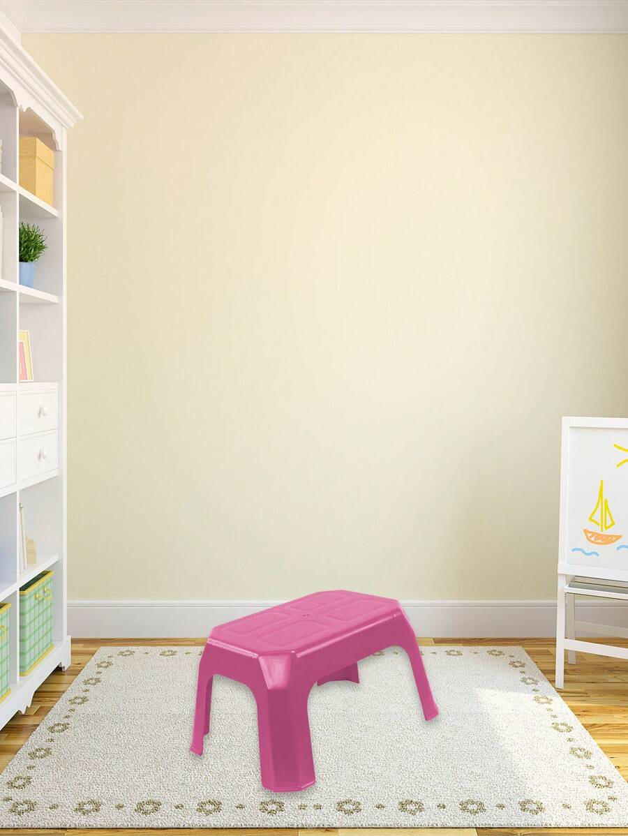 Banqueta Banco Banquinho Infantil de Plástico Azul/Rosa/Menino/Menina Ideal p/ Brincar Estudar e Lanchar Seguro até 30Kg