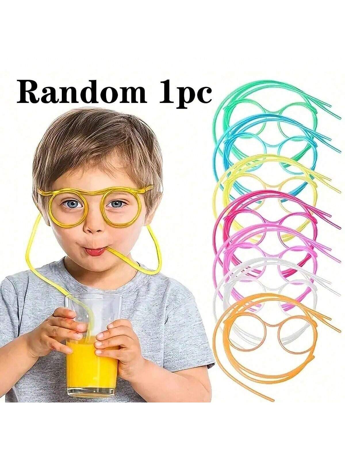 1pc Random Funny Eyeglasses Straw, Game Props Glasses, Interesting