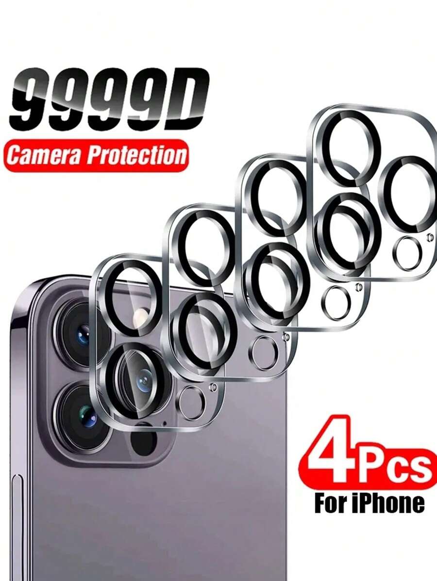 4 pièces Protecteur d'objectif de caméra pour Apple 14/14 Plus/14 Pro/14 Pro Max, 13/13 Pro/13 Pro Max, 12/12 Pro/12 Pro Max, 11/11 Pro/11 Pro Max/15/15 Pro Max/15 Pro