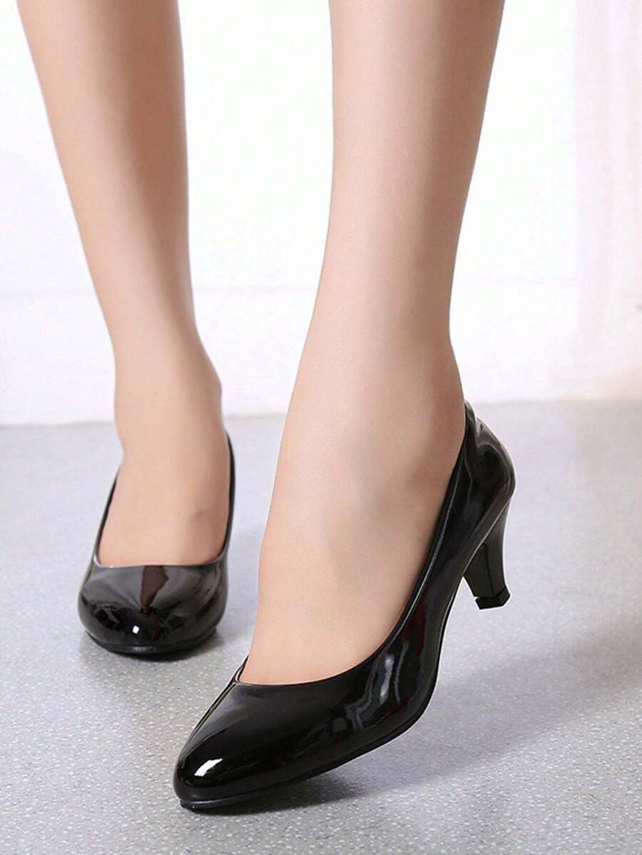Plus Size Women's Fashion High Heel Slip-On Pumps, Suitable For Office Work, Size Runs Small