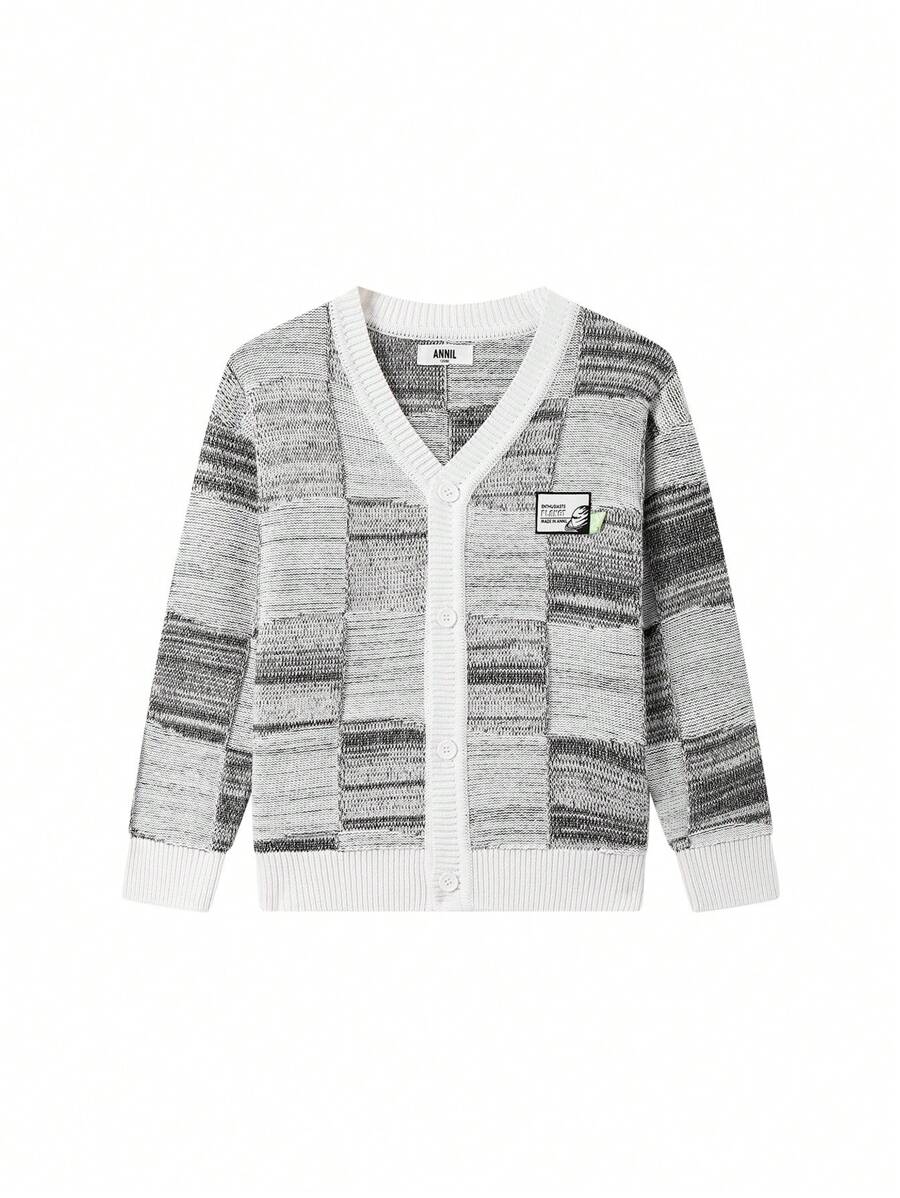 Annil Children's Clothing, Boys' Cotton Cardigans, Sweaters, Jackets, Retro And Fashionable Outerwear Plaid