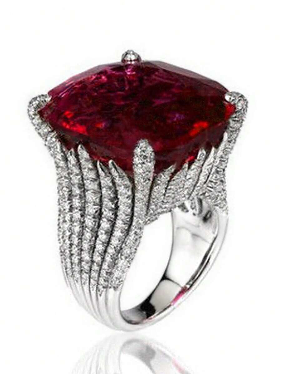 1 PC Fashion Cubic Zirconia Ring For Women For Wedding Engagement Party Jewelry Valentine's Day Gift Valentines,Mom,Mother,Mother's Day,Gift
