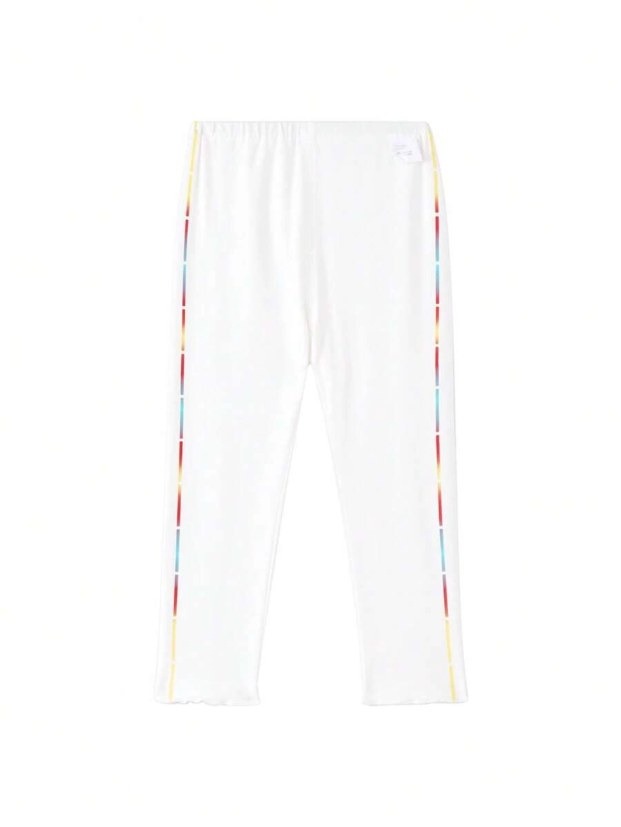 Annil Leggings tejidos blancos casuales y elegantes para niñas
