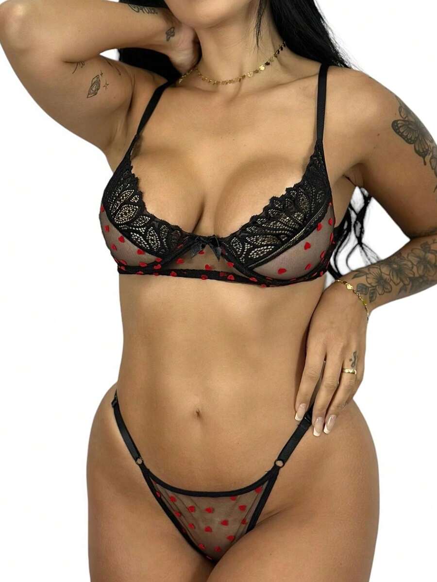 Conjunto Lingerie Suti Calcinha Fio Tule Transparente Cora O Shein Brasil