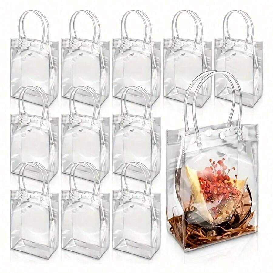 10 pièces, Sac fourre-tout pour fête de vacances, Halloween, Noël, sac cadeau, sac fourre-tout transparent réutilisable, fournitures pour petites entreprises, articles les moins chers disponibles, solde, sac de courses, sac de fête, sac cadeau pour anniversaire de mariage, sac fourre-tout pour artisanat, faveurs de fête, Noël
