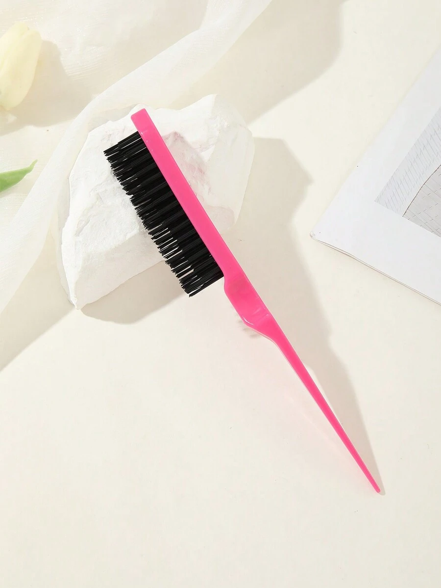 1 pezzo Spazzola per capelli in plastica, spazzola per acconciatura, pettine per lisciare i capelli, pettine per pettinatura di precisione adatto per le donne, spazzola per capelli/pettine, spazzola per capelli in nylon a tre file, utilizzata per la cura del retro, arricciatura delle radici per aumentare il volume dei capelli e la cura dei capelli, massaggio del cuoio capelluto, spazzola per capelli, pettine, strumenti per capelli, prodotti e accessori per capelli per barbieri, saloni di bellezza, articoli essenziali da viaggio, articoli essenziali per il ritorno a scuola, articoli essenziali per le vacanze, accessori per capelli per le donne