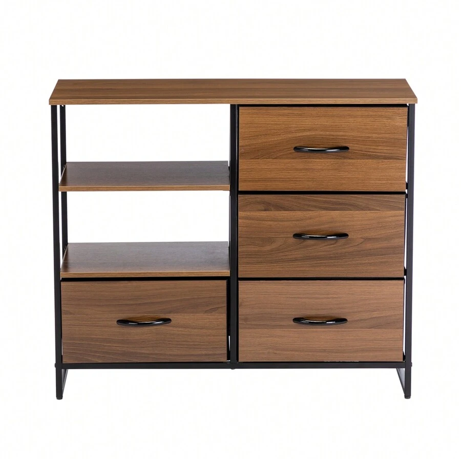 Duhome Fabric Drawer Dresser, Storage Table Drawer with Wooden Top For Bedroom Living Room
