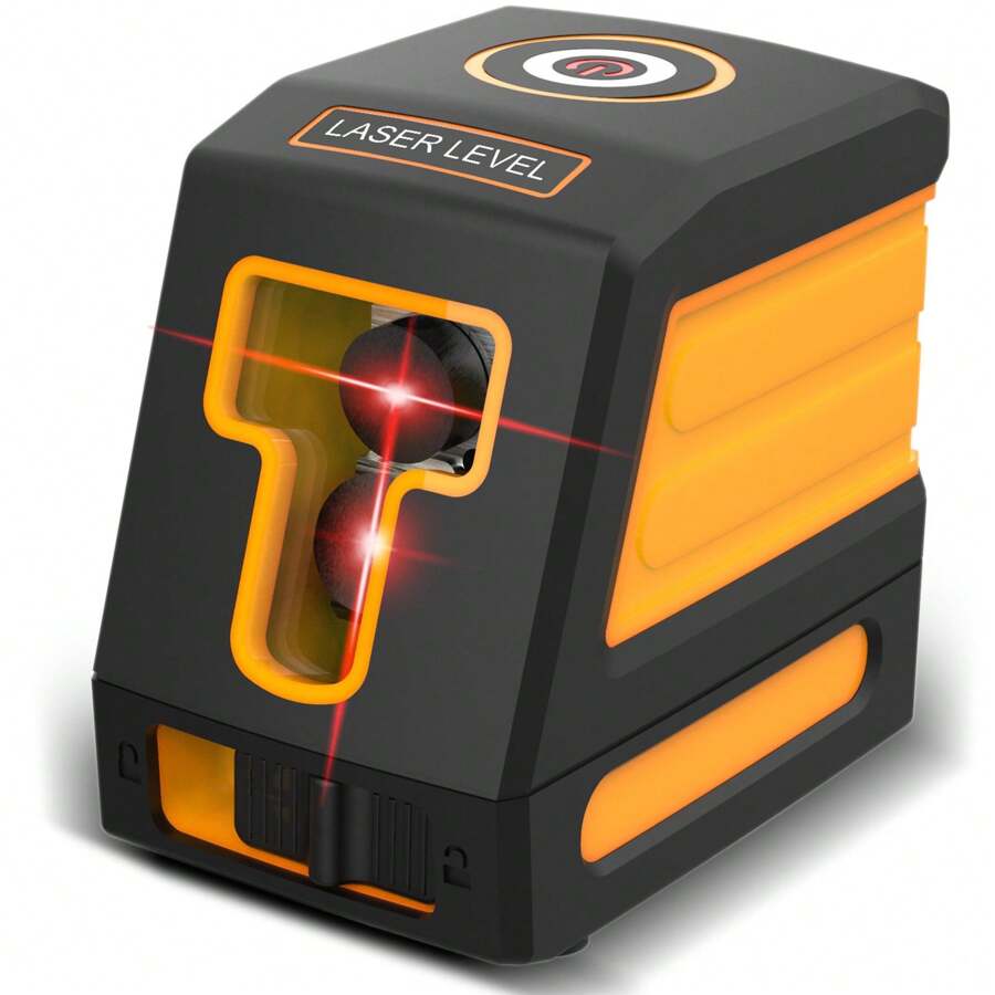 1pc 15m/50ft Cross Line, Horizontal Line, Vertical Line, Dual Module Red Laser Level Ip54, Including Carrying Bag