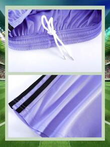 Conjunto de uniforme de fútbol de estilo de novio, ropa deportiva transpirable y cómoda con estampado geométrico púrpura para actividades al aire libre, camiseta de Ronaldo